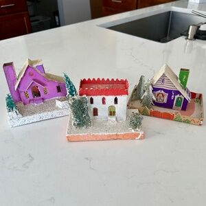 Vintage Putz (Japan) Christmas Houses (Set of 3)